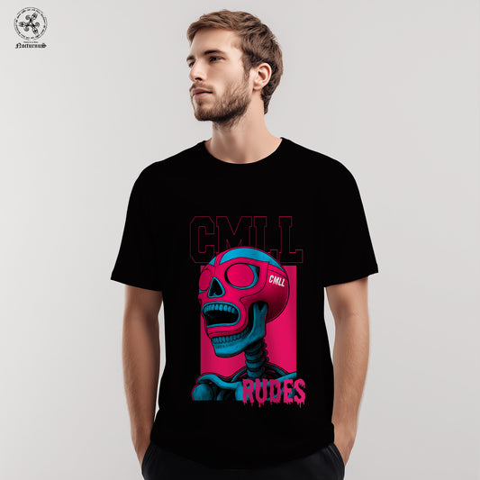 Playera manga corta estampada